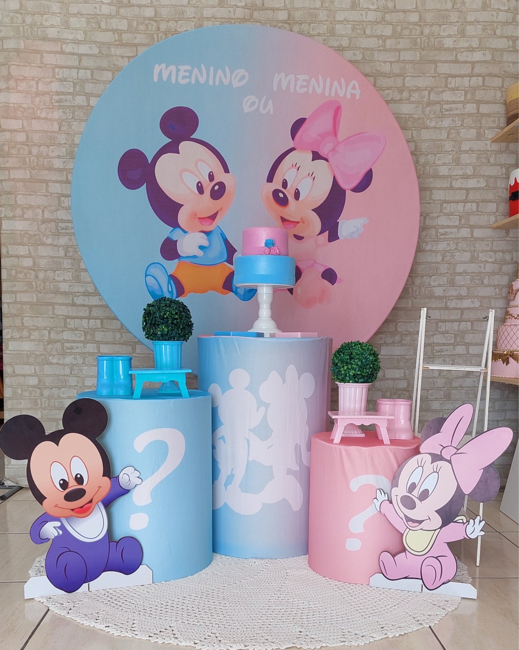 Minnie E Mickey Chá Revelação  - maedecorapegueemonte