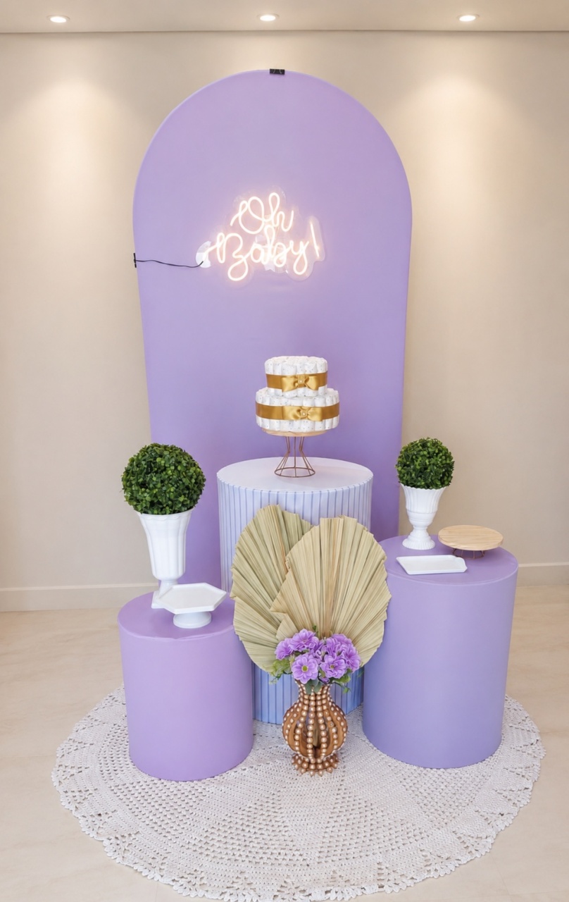 Chá de Bebê Lilás 💜 - maedecorapegueemonte