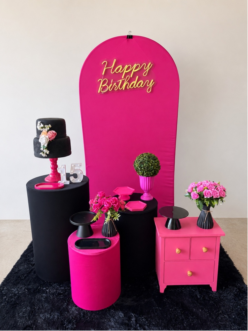 Pink E Preto Oval - maedecorapegueemonte