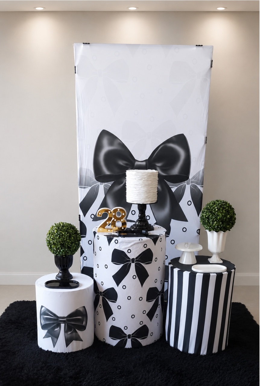 Laço Preto Com Branco - maedecorapegueemonte