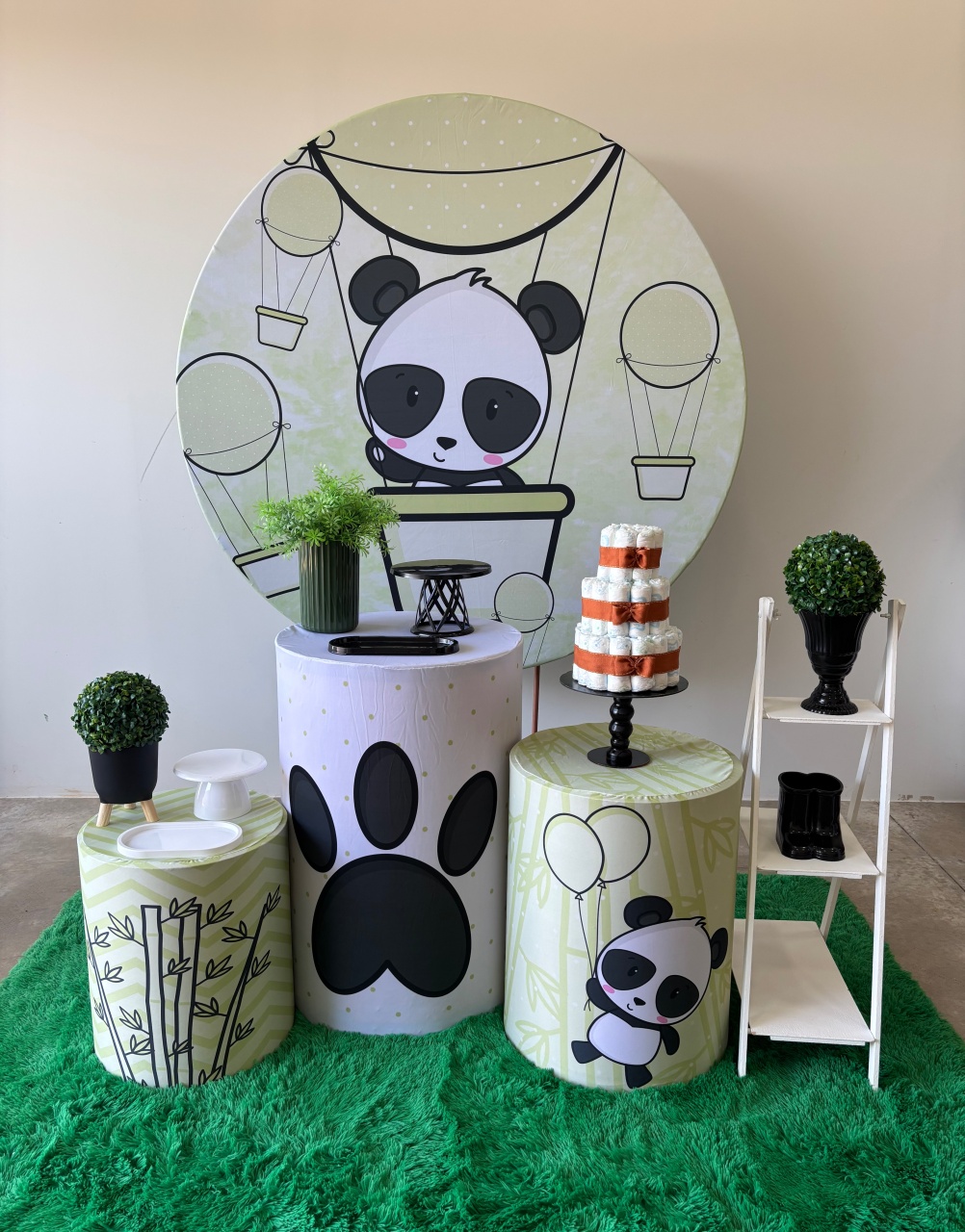 Panda Verde Chá de Bebê  - maedecorapegueemonte