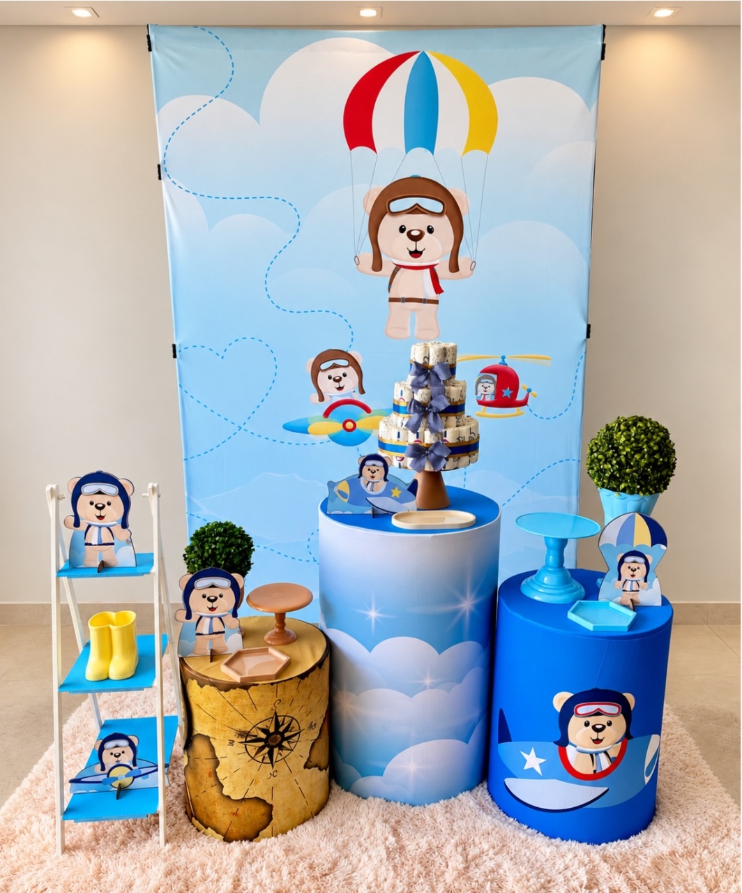 Chá de Bebê Ursinho Aviador - maedecorapegueemonte