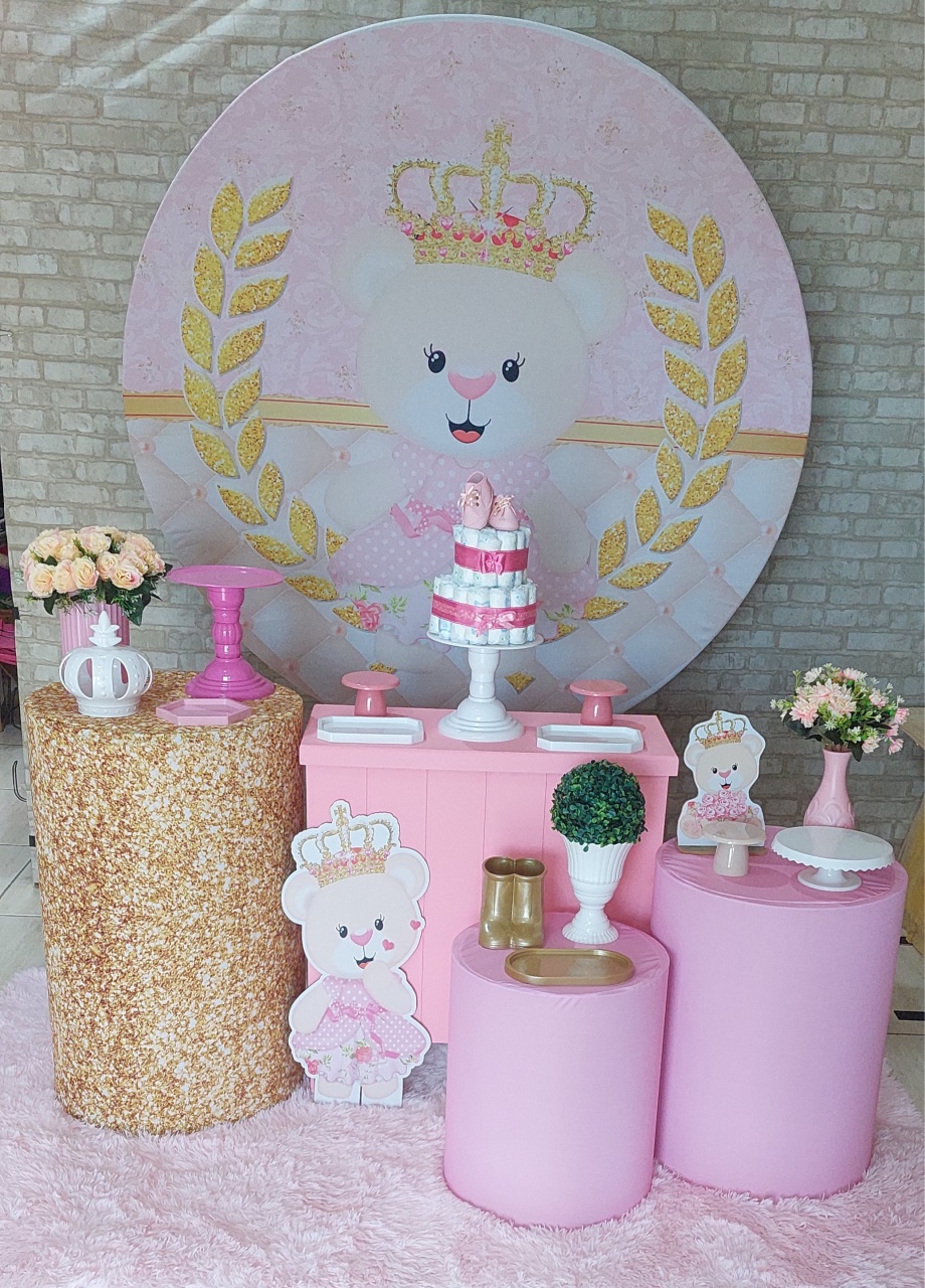 Chá de Bebê Ursinha Princesa M - maedecorapegueemonte