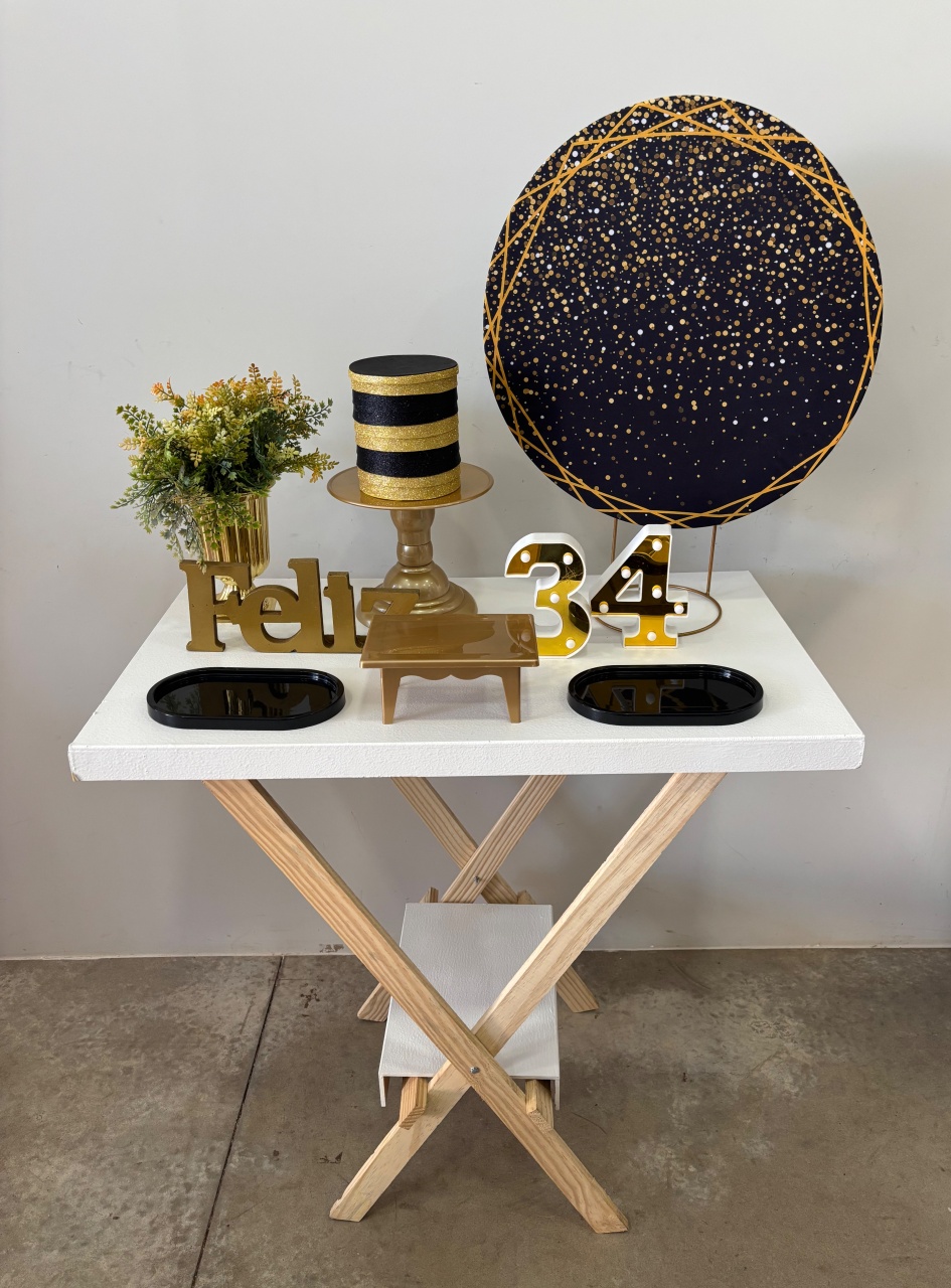 Mini Kit Preto Com Glitter - maedecorapegueemonte