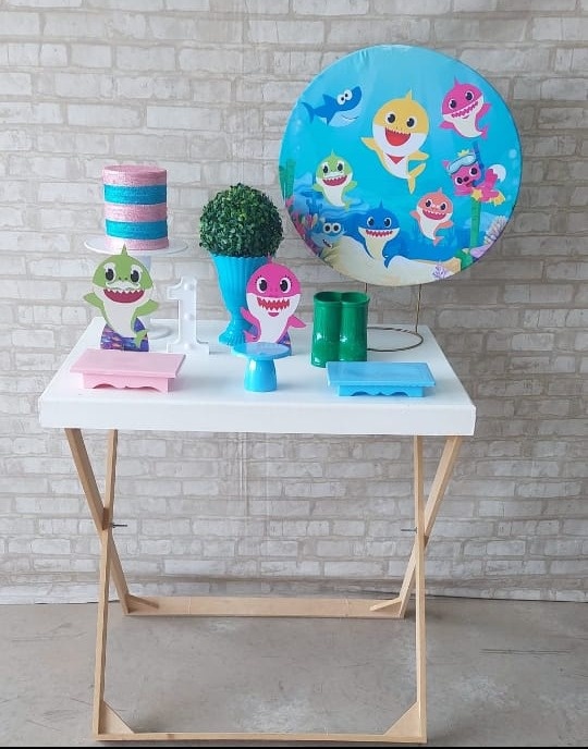 Mini Kit Baby Shark Menina  - maedecorapegueemonte