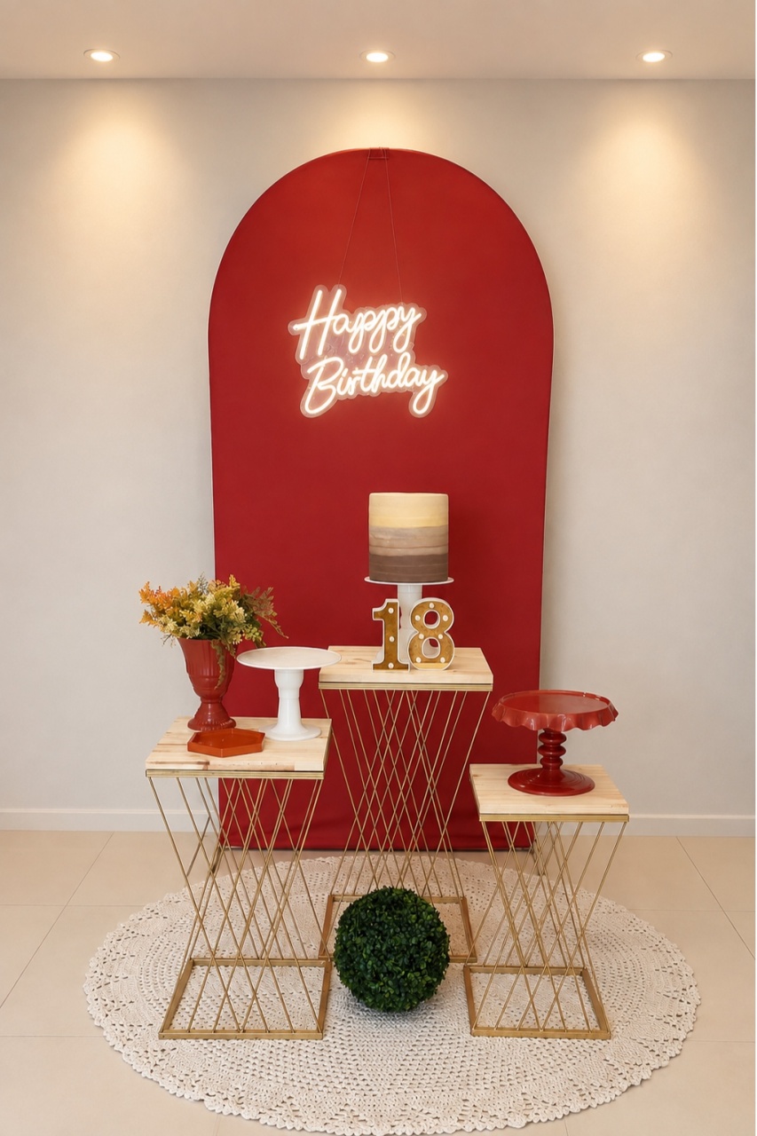 Oval Terracota Com Mesas de Ferro. - maedecorapegueemonte