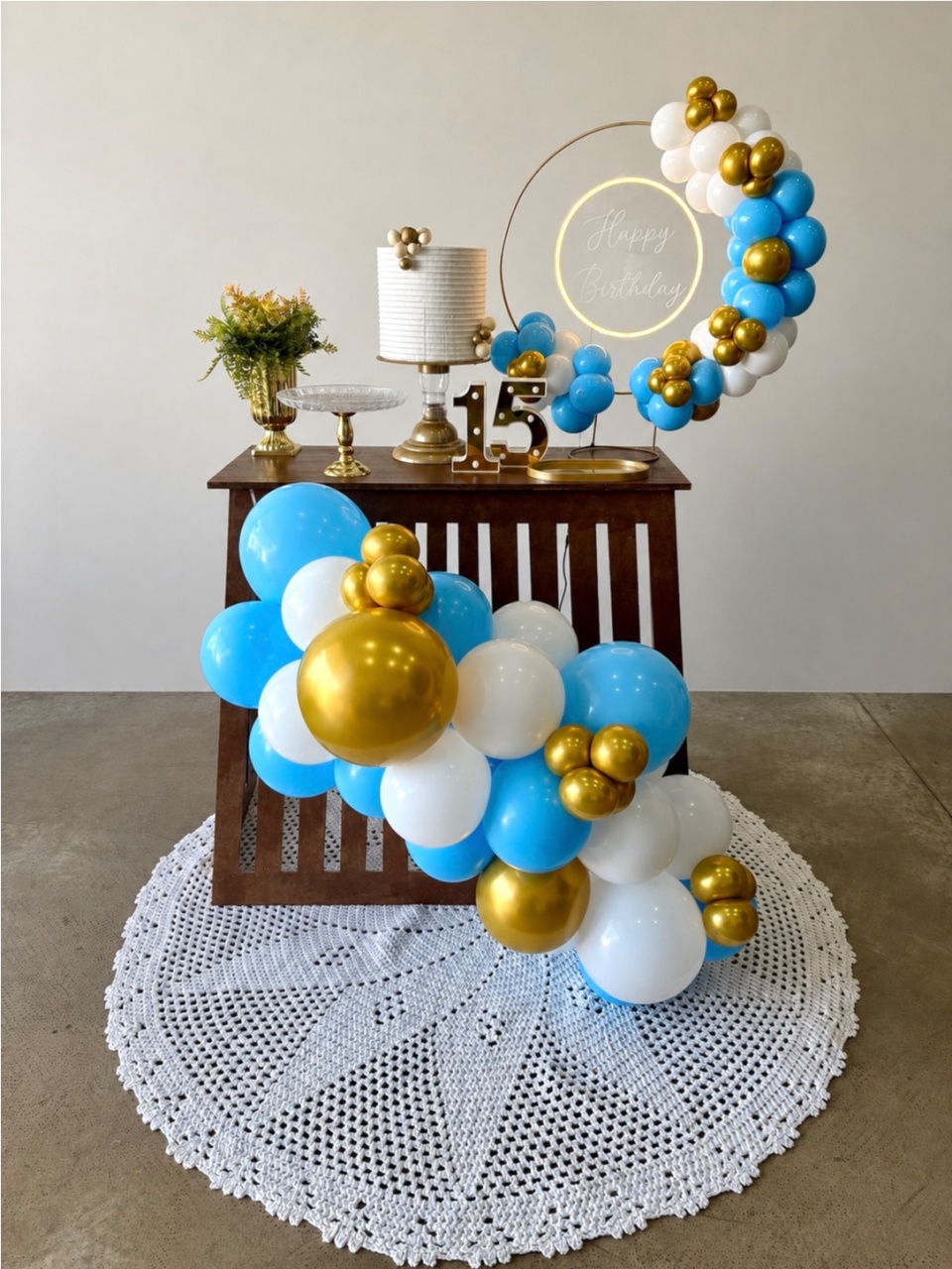 Mini Kit Luxo Azul Com Branco - maedecorapegueemonte