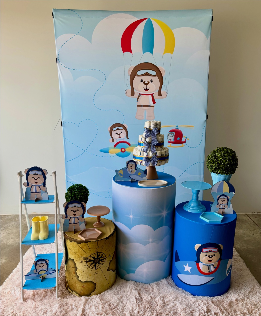 Chá de Bebê Ursinho Aviador - maedecorapegueemonte