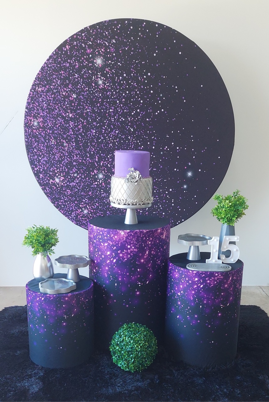 Glitter Roxo Com Preto - maedecorapegueemonte