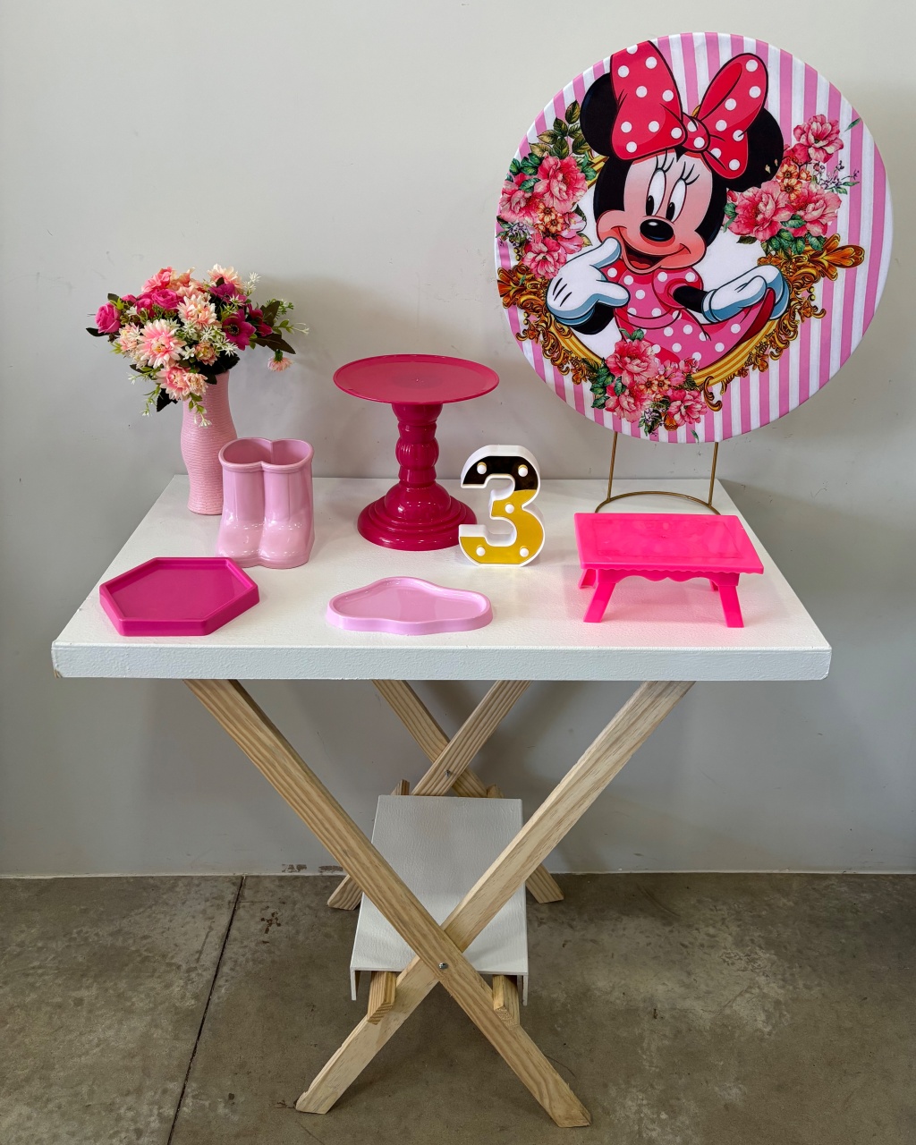 Mini Kit Minnie Rosa - maedecorapegueemonte