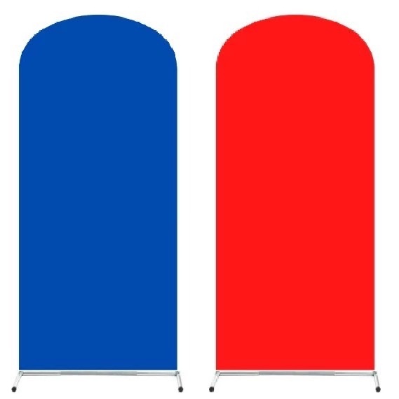 Painel Romano  2X1M Azul Royal Com Vermelho  - MN Decorações 