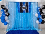 Cortina Voal Azul Claro 1,40X2,20M - imagem 1