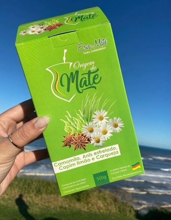 Erva Mate Origem Do Mate Sabor Camomila Anis Estrelado 500G - MN Decorações 