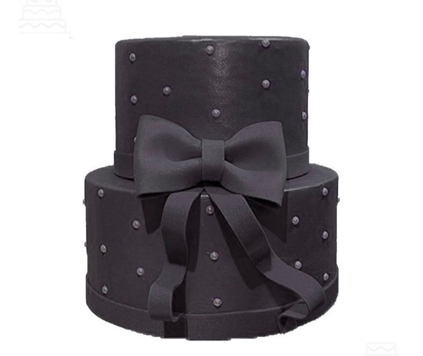 Bolo Fake Laço Preto - MN Decorações 