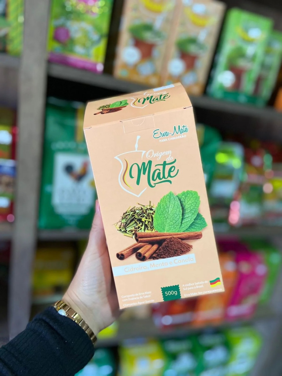 Erva Mate Origem Do Mate Sabor Cidreira, Menta E Canela 500G - MN Decorações 