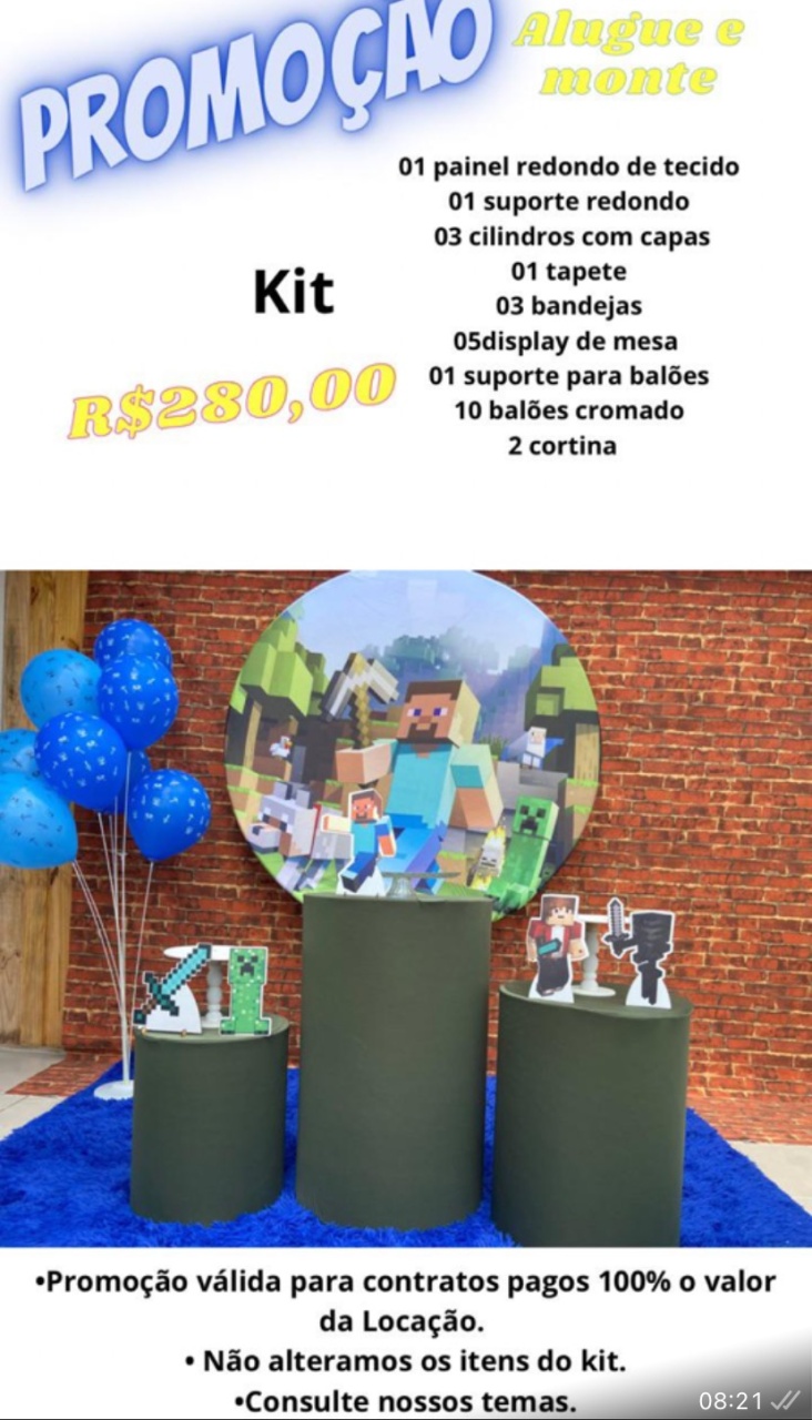Kit R$280,00 - MN Decorações 