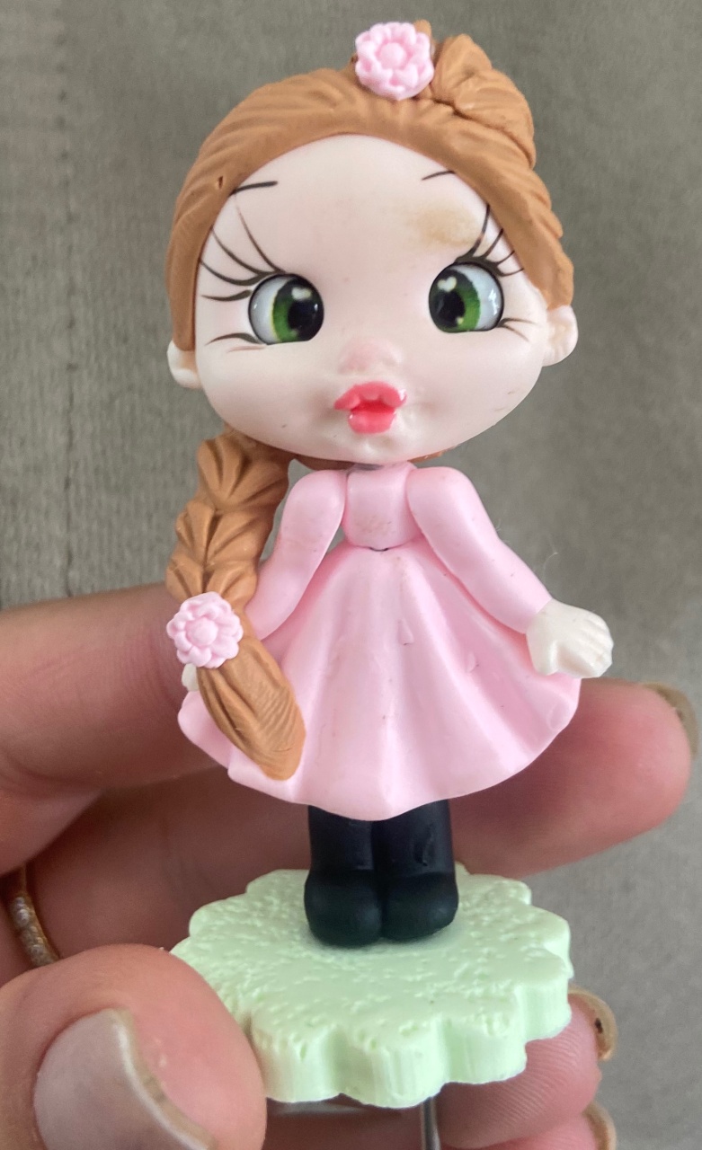 Prendinha Biscut Chimarrão Vestido Rosa  - MN Decorações 