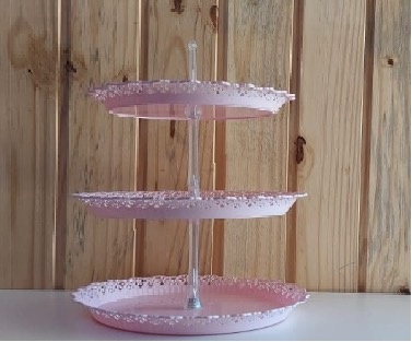 Torre Para Docinhos de Plástico 3 Andares  - MN Decorações 