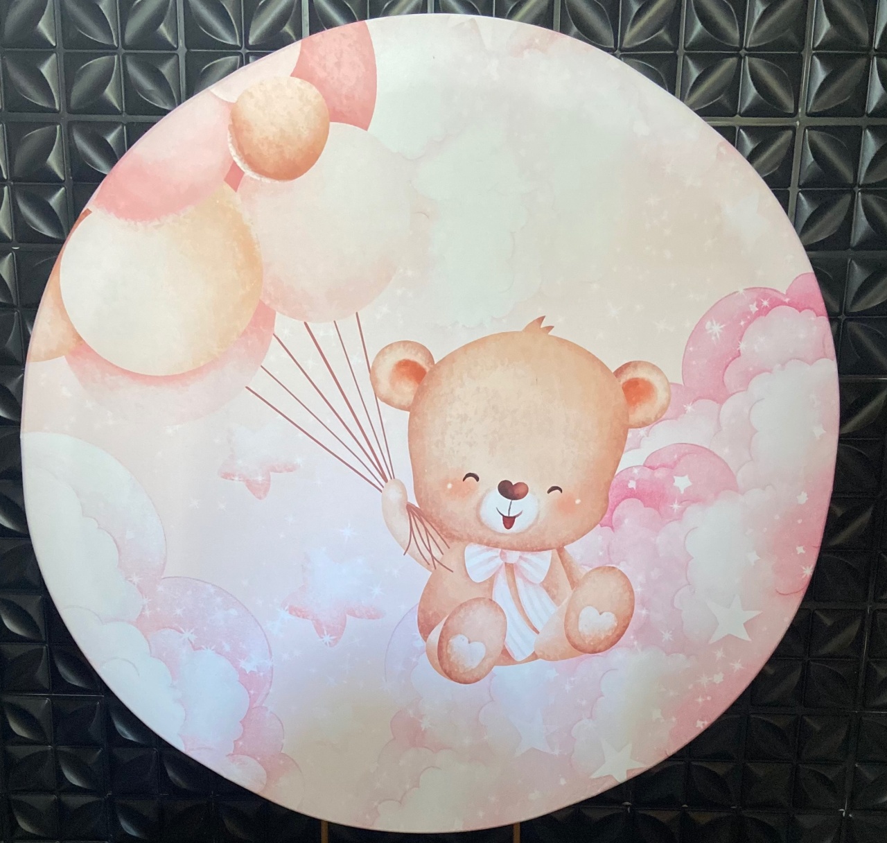 Painel Ursinho Rosa - MN Decorações 