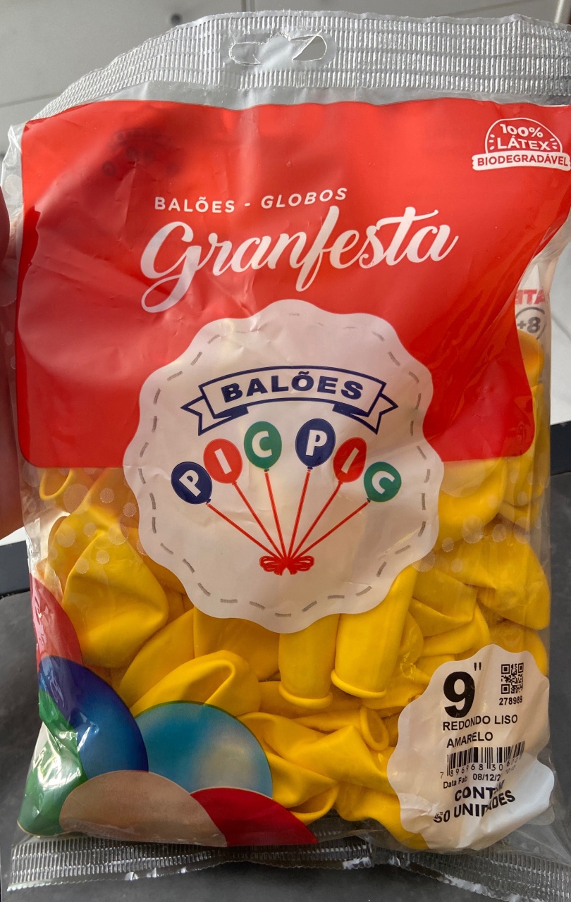 Pacote de Balão Tamanho 9 Amarelo Com 50 Unidades  - MN Decorações 