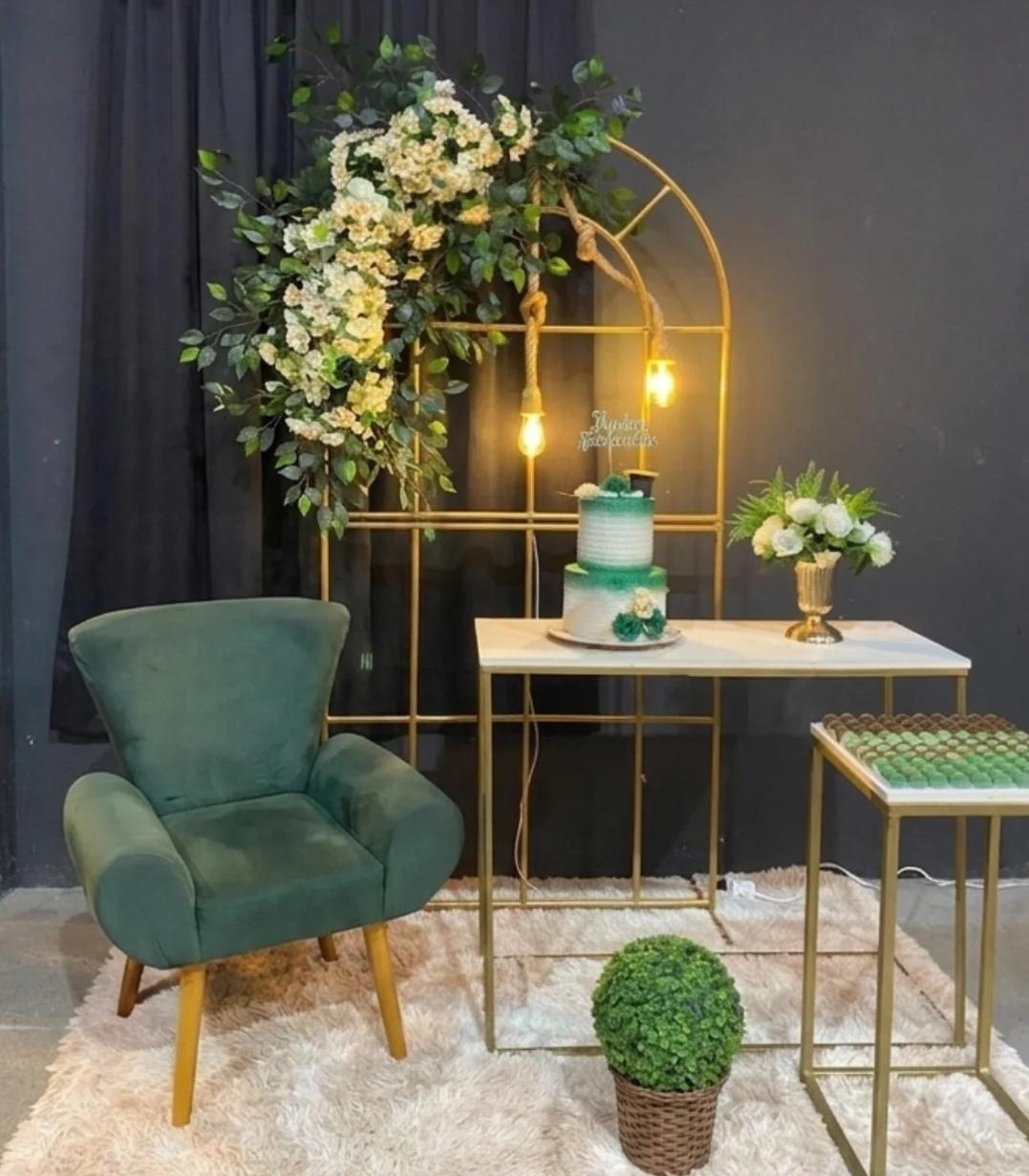 Composição Verde E Dourado - Cantinho da Lene , pegue e monte sua festa!