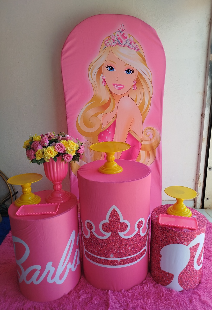 134-Kit Bronze Barbie Lateral - Cantinho da Lene , pegue e monte sua festa!