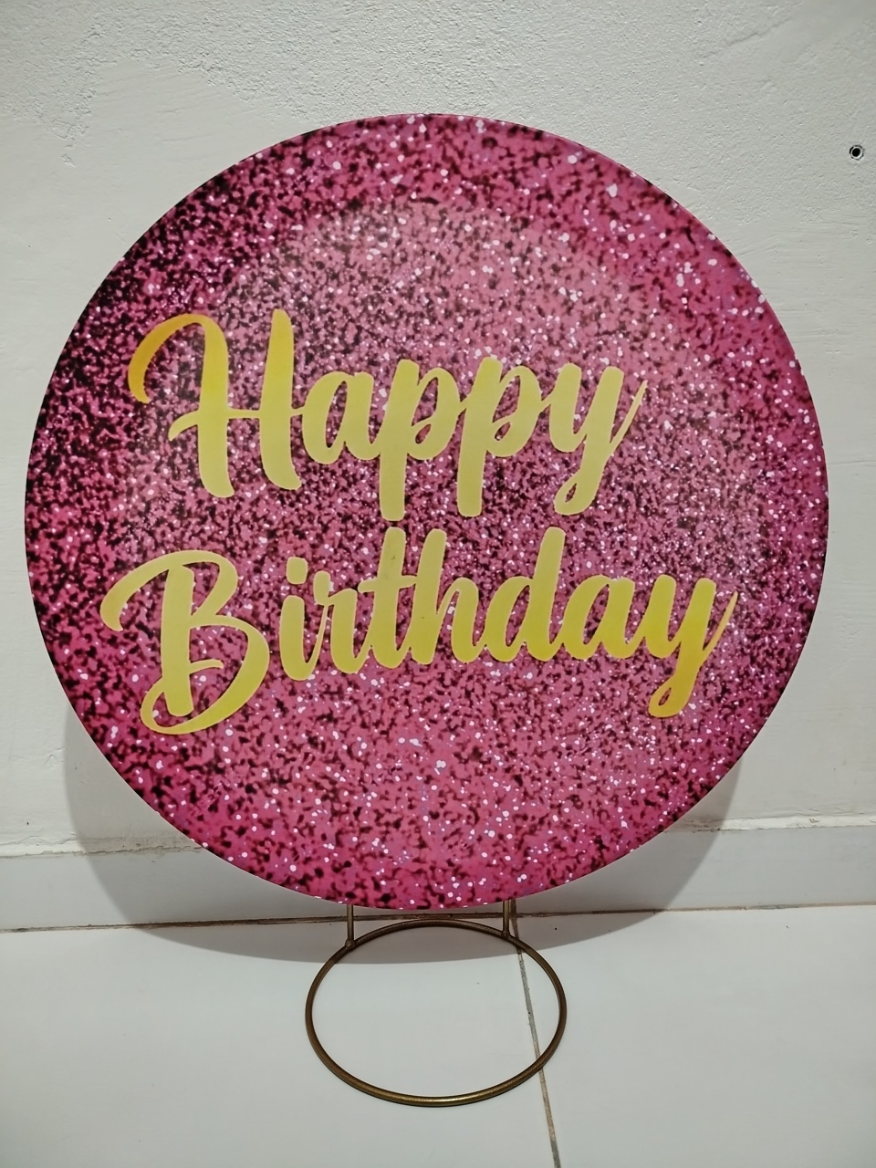 Mine Painel Happy Birthday Rosa - Cantinho da Lene , pegue e monte sua festa!