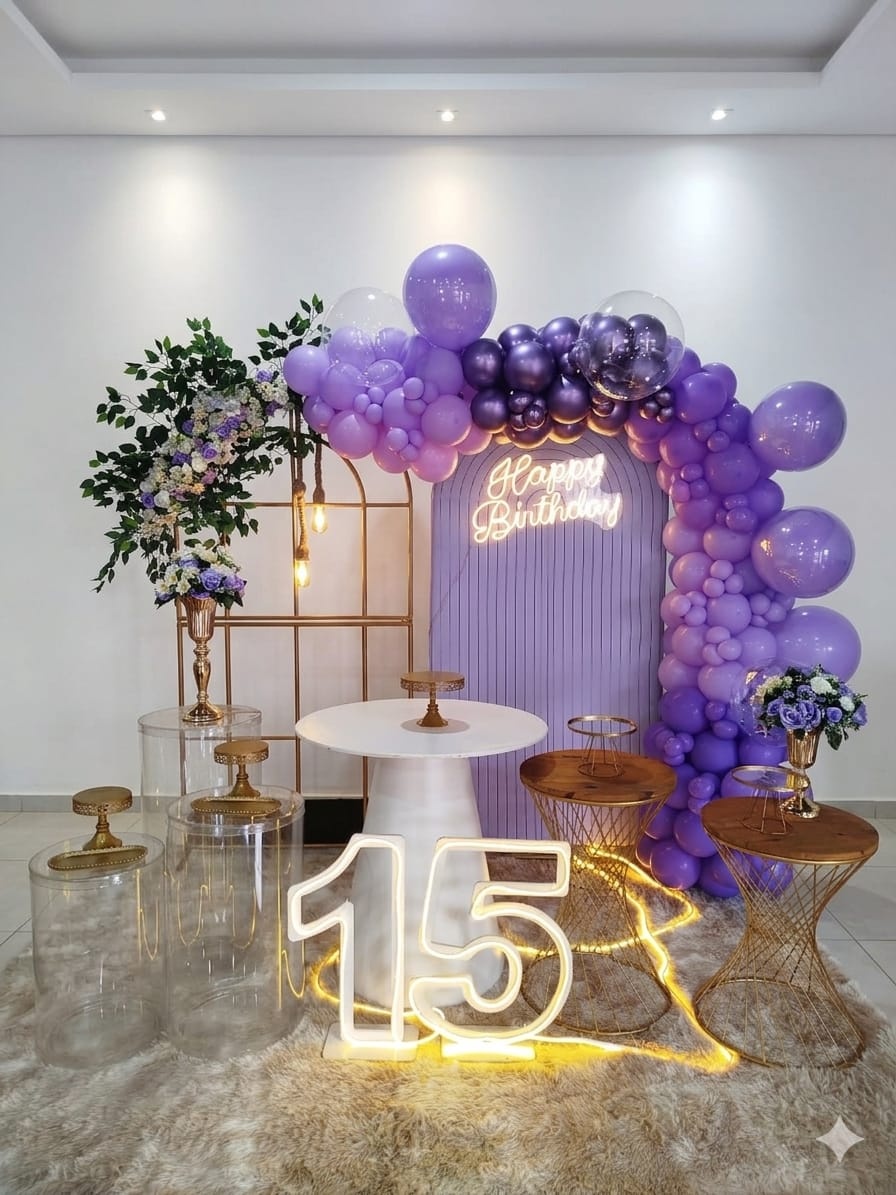 Kit Luxo 15 Anos Com Balões - Cantinho da Lene , pegue e monte sua festa!