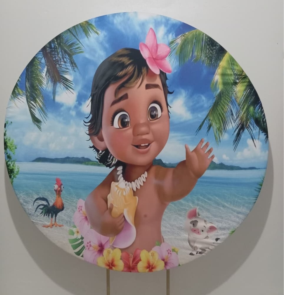 Painel Redondo Moana Baby  - Cantinho da Lene , pegue e monte sua festa!
