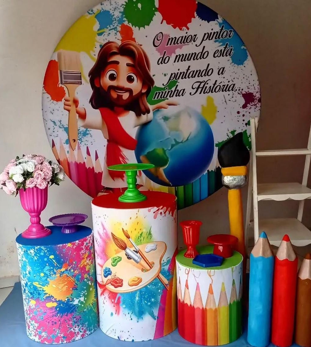 124-Kit Bronze O Maior Pintor Do Mundo  - Cantinho da Lene , pegue e monte sua festa!
