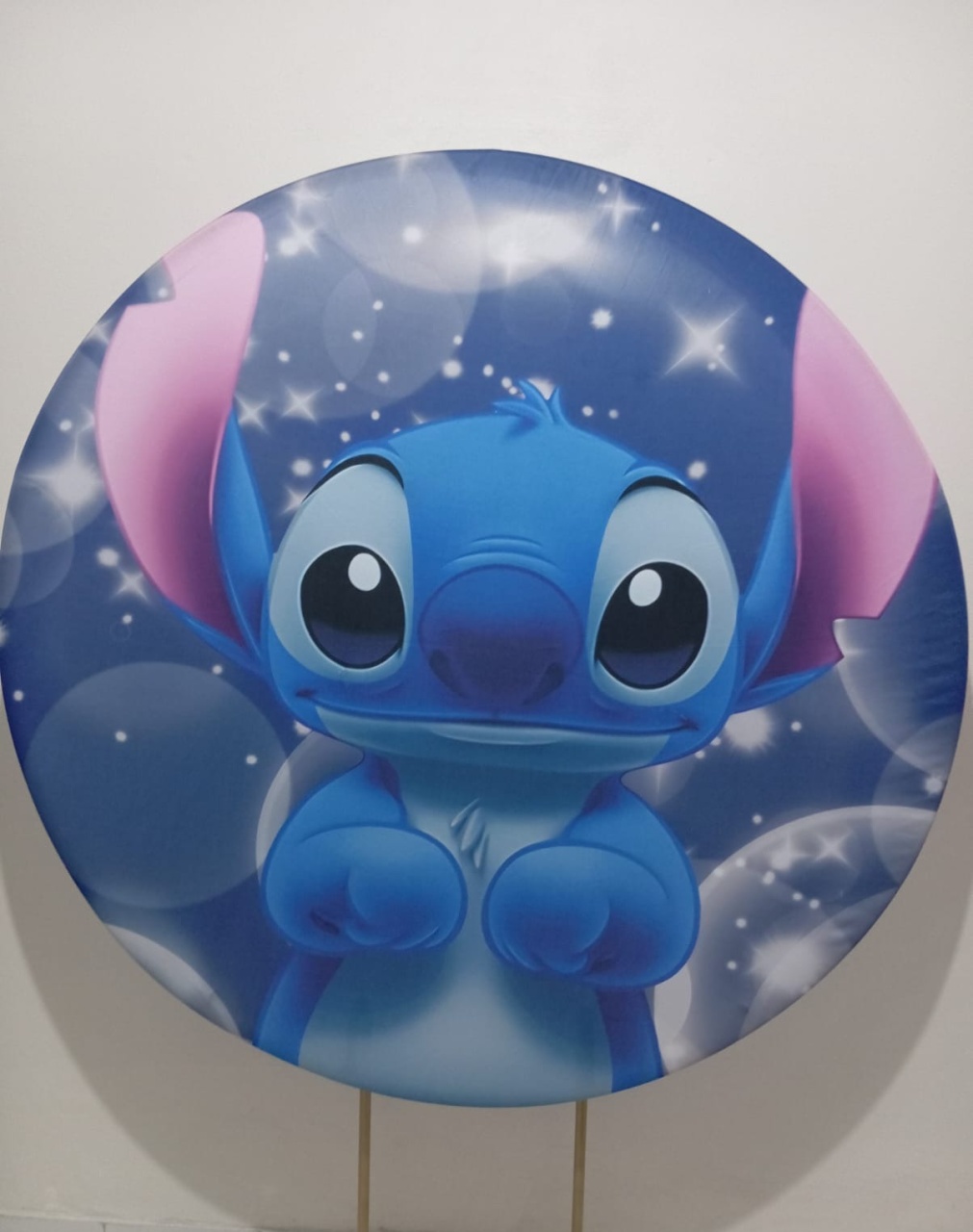 Painel Redondo Stitch Azul Sozinho  - Cantinho da Lene , pegue e monte sua festa!