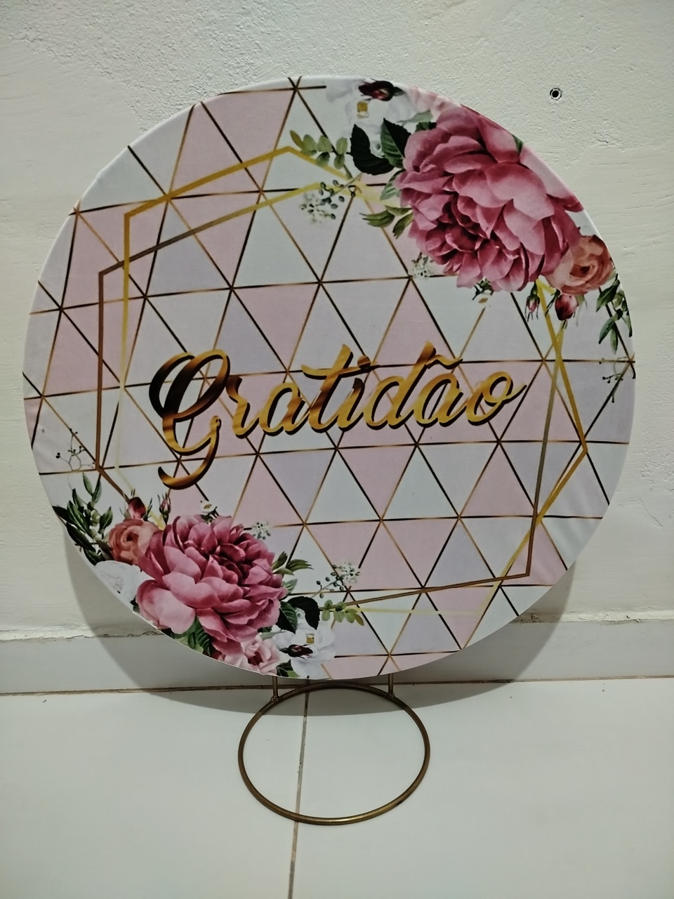 Mine Painel Gratidão Rosa - Cantinho da Lene , pegue e monte sua festa!