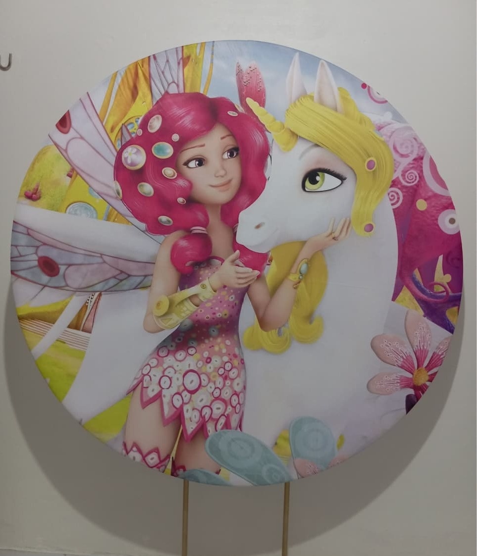 Painel Redondo Mundo de Mia - Cantinho da Lene , pegue e monte sua festa!