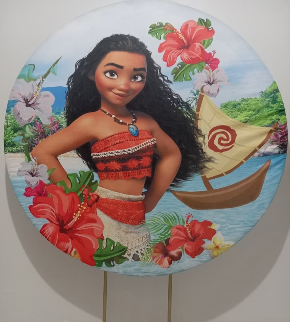 Painel Redondo Moana - Cantinho da Lene , pegue e monte sua festa!