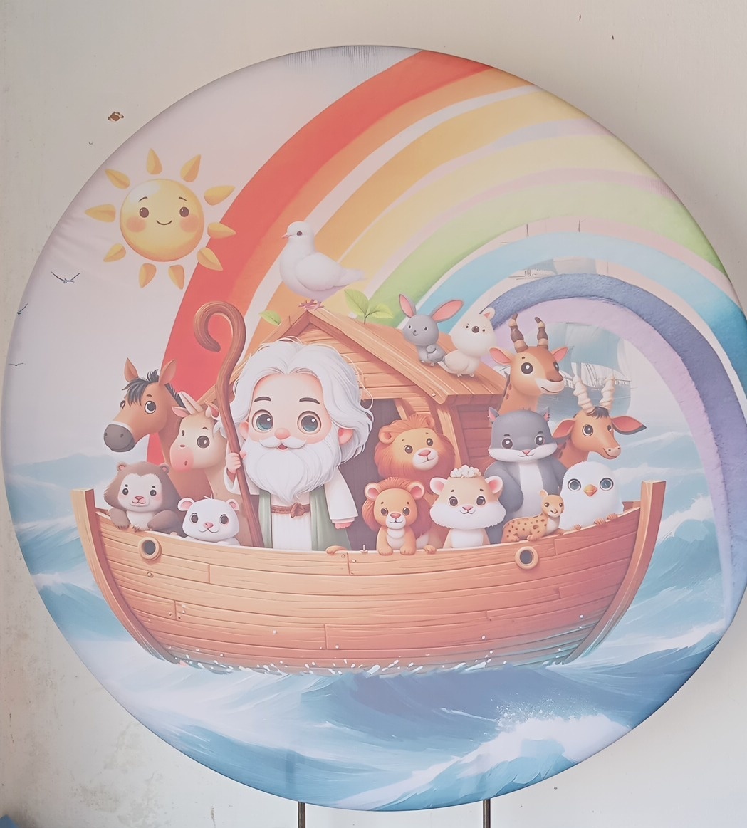 Painel Redondo Arca de Noé  - Cantinho da Lene , pegue e monte sua festa!