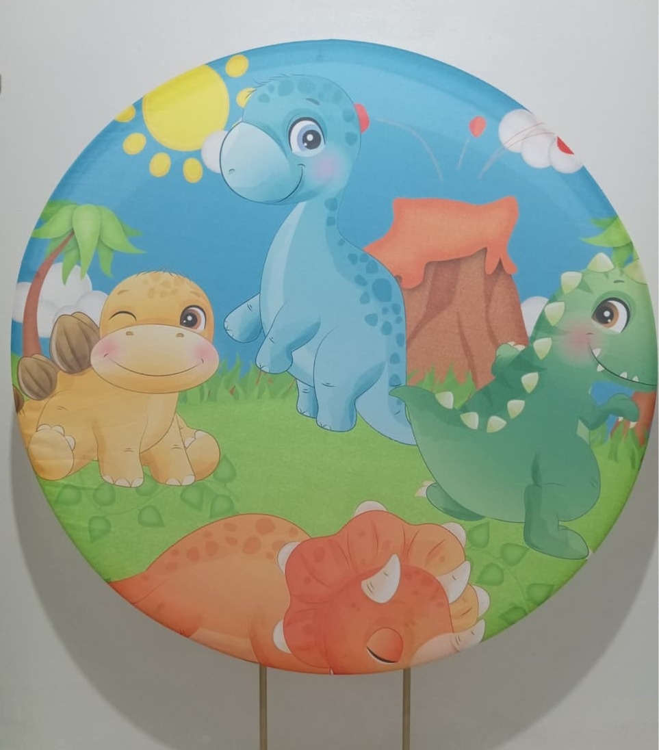 Painel Redondo Dino Baby  - Cantinho da Lene , pegue e monte sua festa!