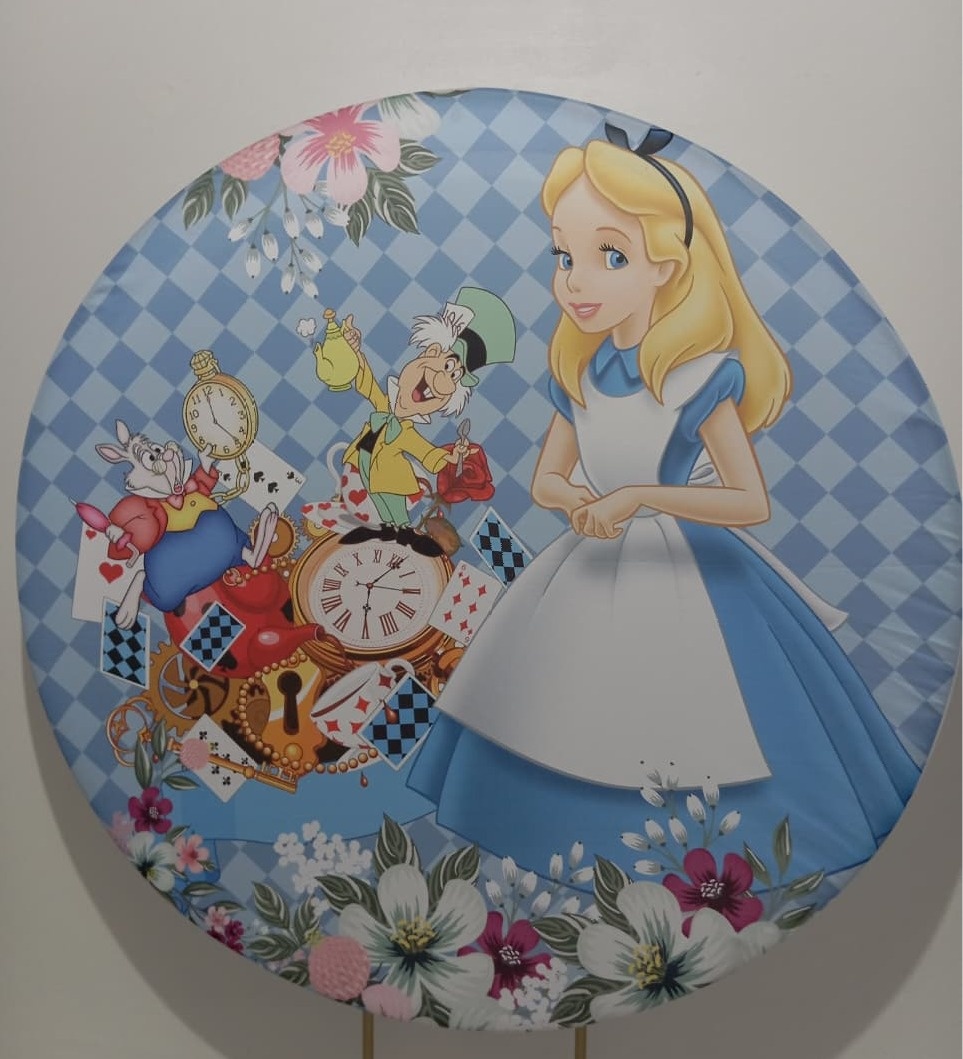 Painel Redondo Alice No País das Maravilhas  - Cantinho da Lene , pegue e monte sua festa!