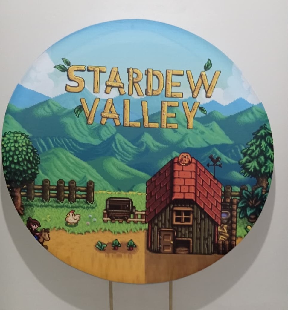 Painel Redondo Stardew Valley - Cantinho da Lene , pegue e monte sua festa!
