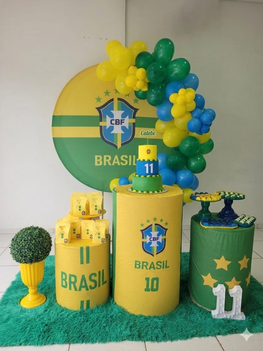 254- Kit Bronze Brasil - Cantinho da Lene , pegue e monte sua festa!