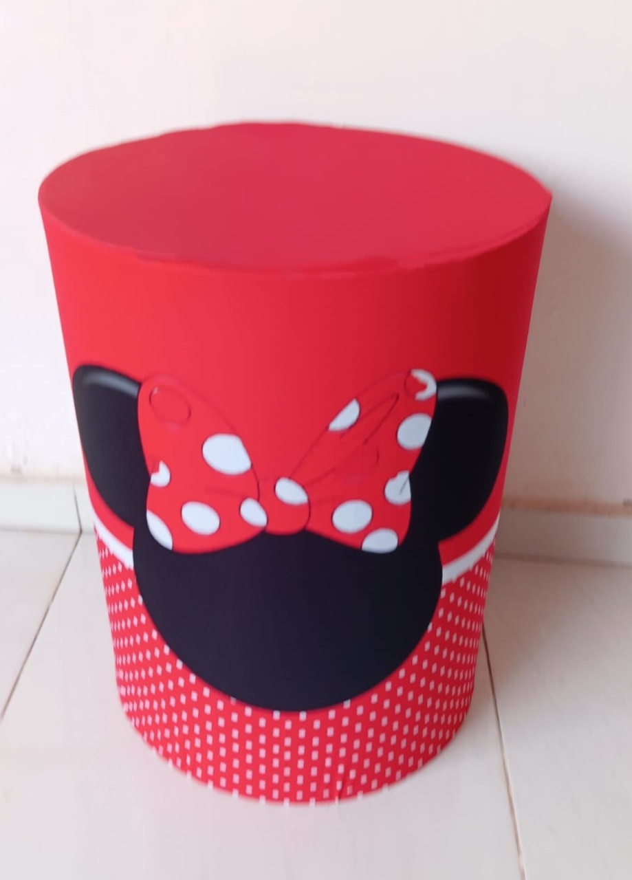 Capa Cilindro Miney Vermelha M - Cantinho da Lene , pegue e monte sua festa!