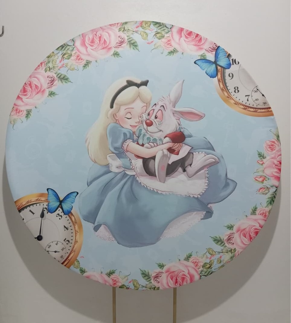 Painel Redondo Alice No País das Maravilhas 2 - Cantinho da Lene , pegue e monte sua festa!