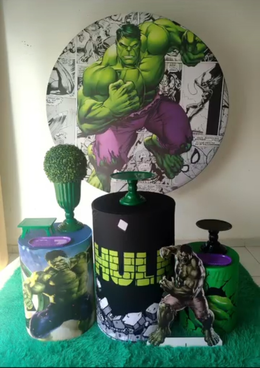 232- Kit Bronze O Incrível Hulk  - Cantinho da Lene , pegue e monte sua festa!