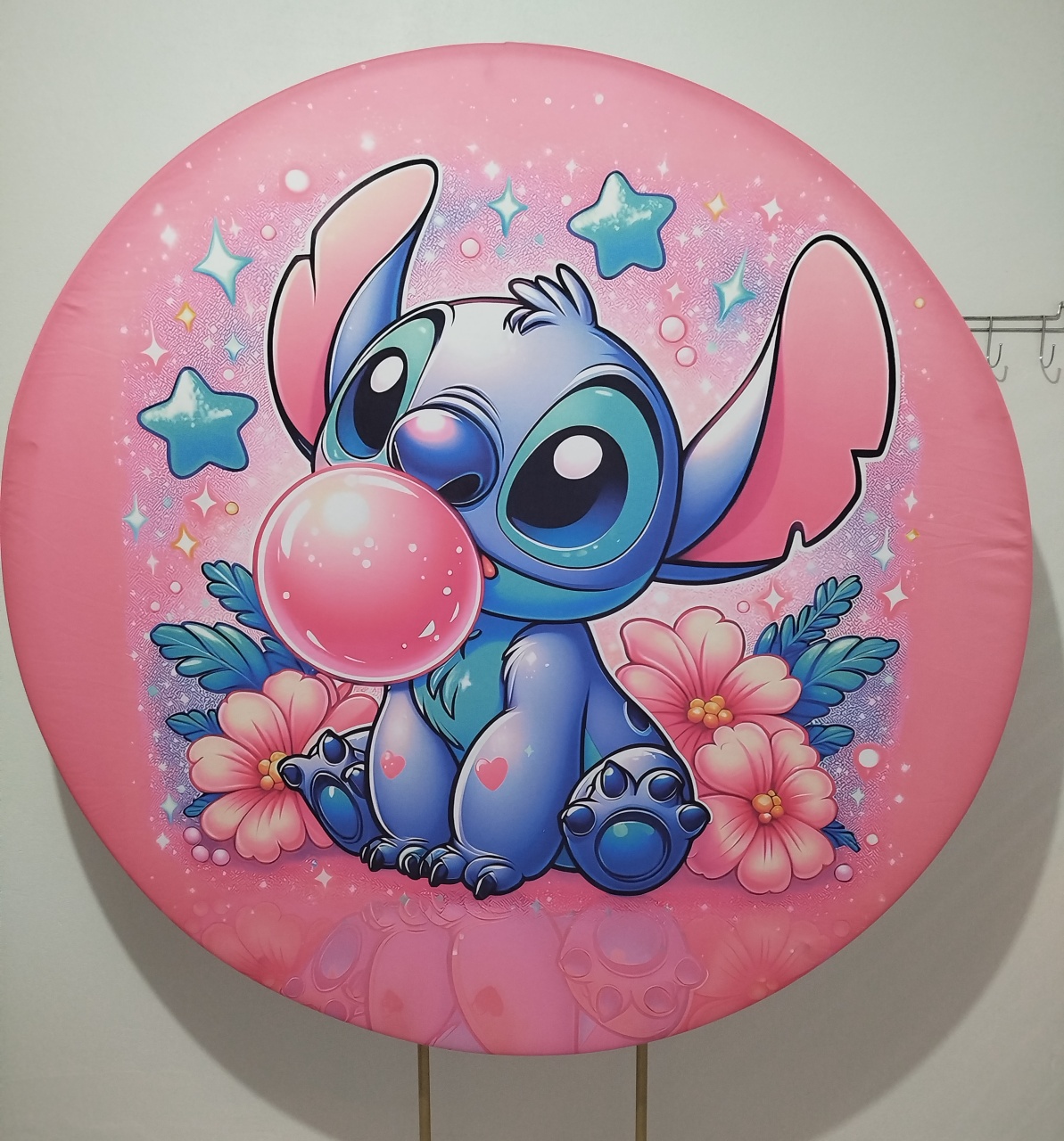 Painel Redondo Stitch Rosa - Cantinho da Lene , pegue e monte sua festa!