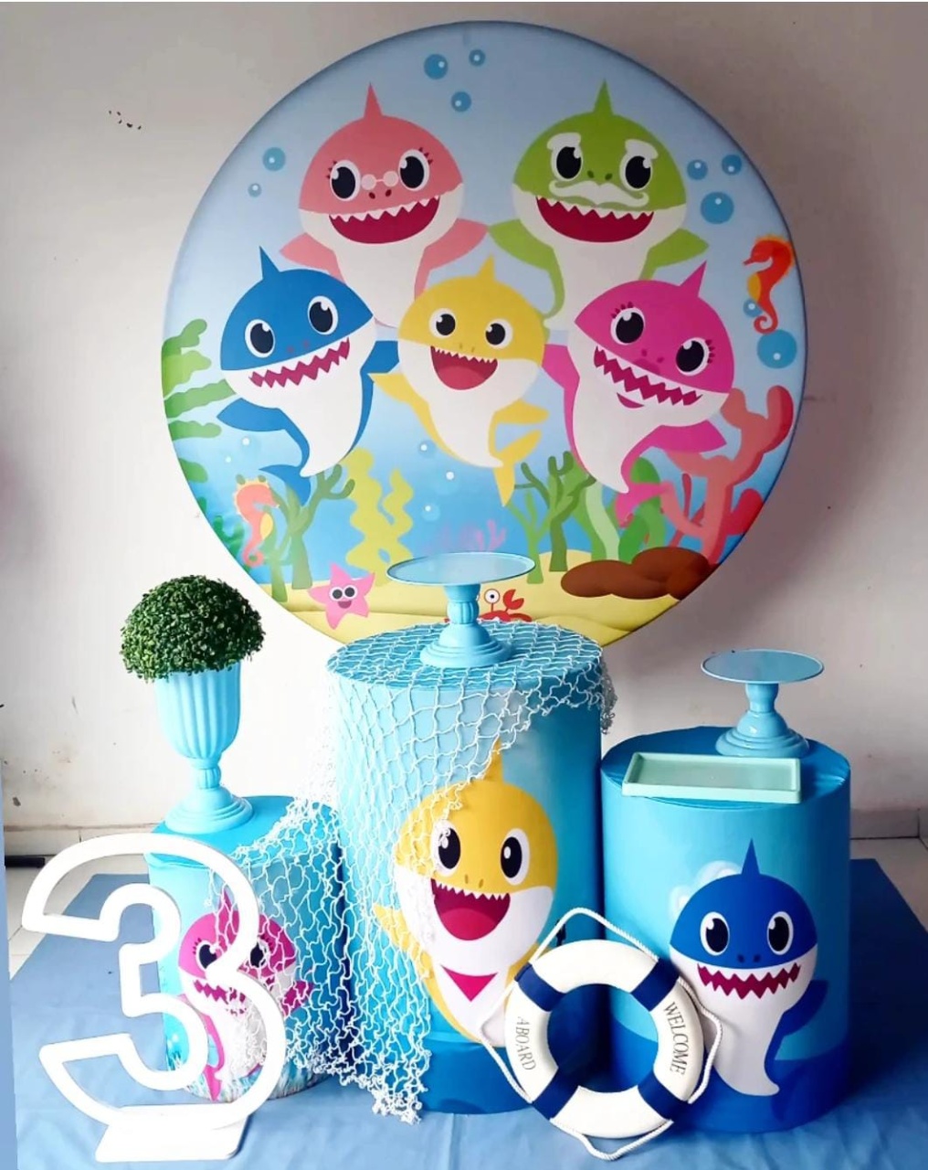 Kit Bronze Babyshark - Cantinho da Lene , pegue e monte sua festa!