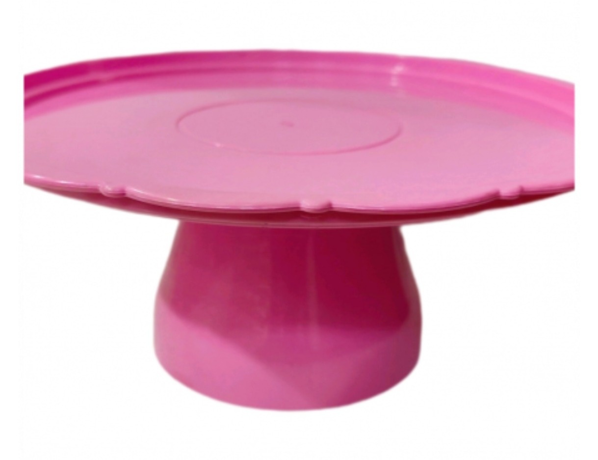 Boleira / Bandeja Rosa 23 Cm - Aki Festa Pegue &Monte 