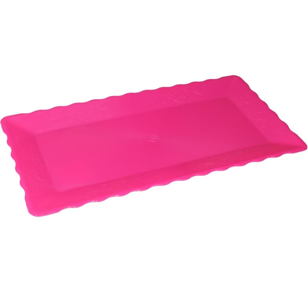 Bandeja Retangular Rosa Pink - Aki Festa Pegue &Monte 