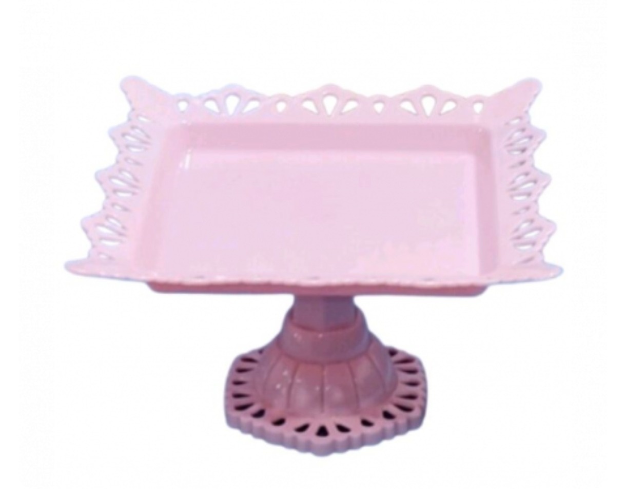 Boleira/Bandeja Arabesco Rosa Bb  - Aki Festa Pegue &Monte 