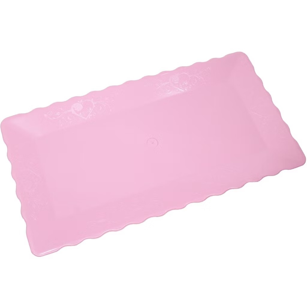 Bandeja Retangular Rosa Bb - Aki Festa Pegue &Monte 