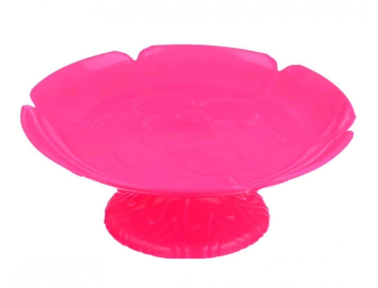Boleira / Bandeja Flor Rosa Pink Tam P  - Aki Festa Pegue &Monte 
