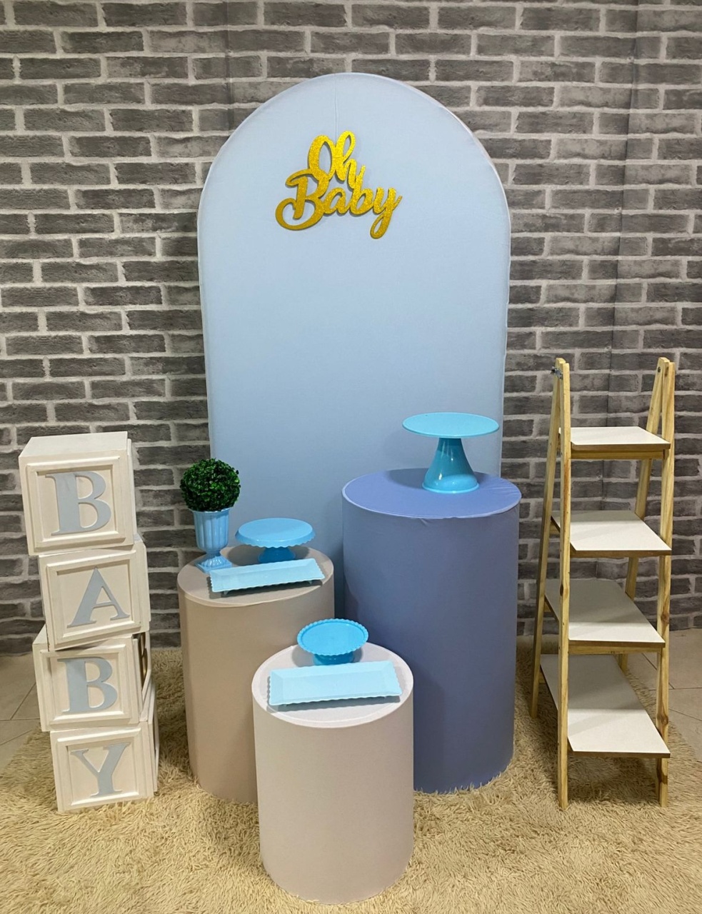 Romano Azul Bebê+Cubos+Escadinha - MadriPegueMonte